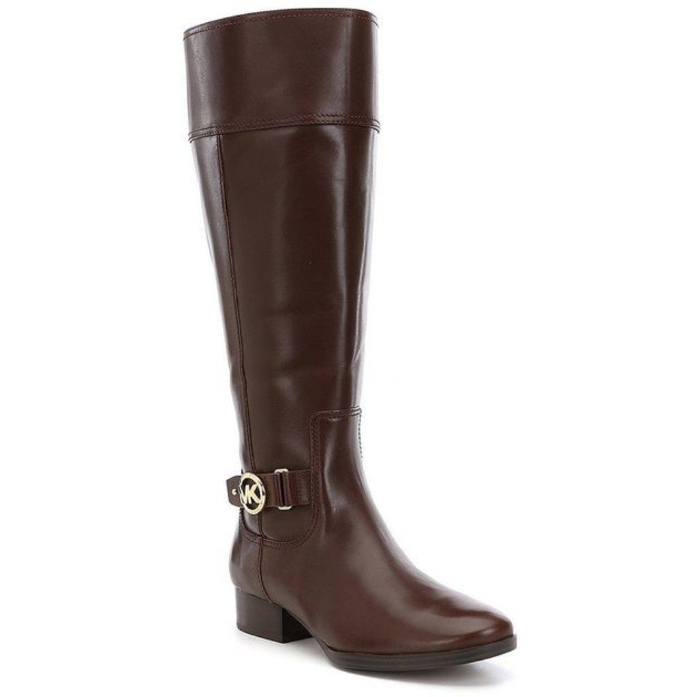 NEW Michael Kors Leather Wide Calf Knee boots